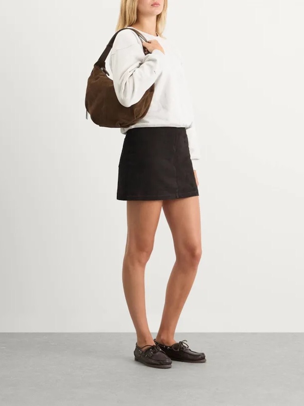 Nothing Written Brown Suede Hobo Shoulder Bag
